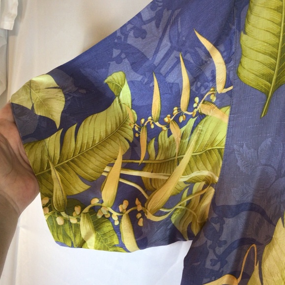 Tommy Bahama Men Hawaiian camp Shirt XL 100% silk short sleeve tropical vacation - Picture 7 of 11